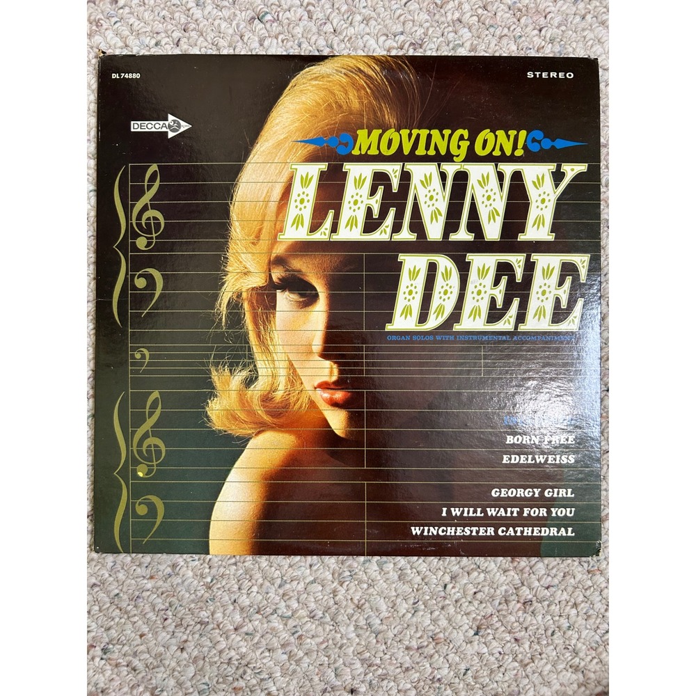 Lenny Dee Moving On! Vinyl LP Record Decca DL 74880 Stereo Organ Solos 1967